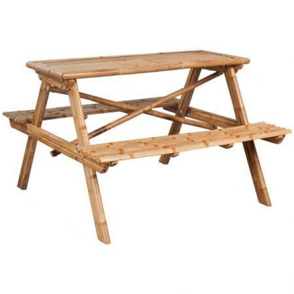 Picnic Table 115x115x81 Cm Bamboo