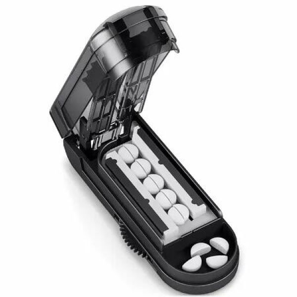 Pill Cutter Splitter for Cutting Multiple Pills,Adjustable Pill Cutter Splitter for Small and Tiny Pills with Accurate Pill Alignment (Black)