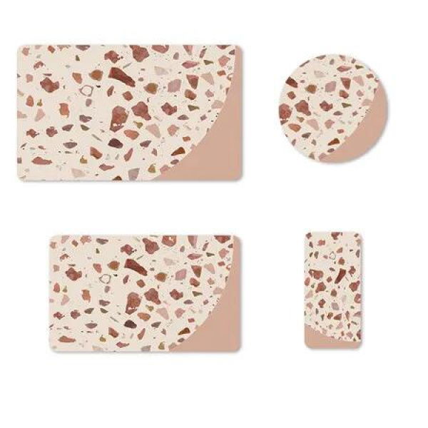 Pink 4 PCS Set PU Leather Diatom Mud Wash Pad Absorbent Sink Pad for Kitchen Bathroom Toothbrush Coaster