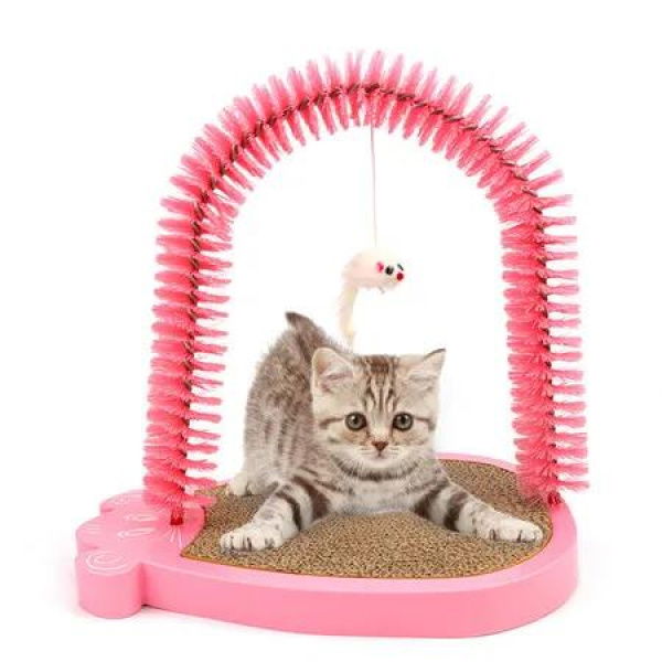 Pink Cat Hair rubbing Device cat Scratching Artifact Pet rubbing Hair Device Three-Dimensional cat Scratching Toy Massage paw Grinder