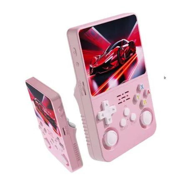 Pink R36S 64GB Portable Handheld Game Console 3.5 Inch Retro Video Games Built in Rechargeable Battery