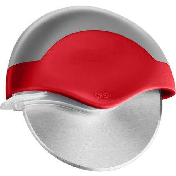 Pizza Cutter Wheel - No Effort Pizza Slicer With Protective Blade Guard And Ergonomic Handle - Super Sharp And Dishwasher Safe (Red)