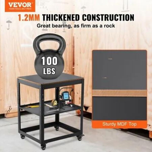 Planer Stand 100 lbs / 45 kg heavy loads Three-Gear Height Adjustable Thickness Planer Tablewith 4 Stable Casters & Storage Space for most planers saws bench-top machines power tools