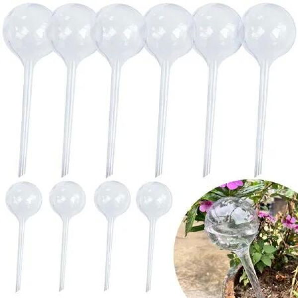 Plant Automatic Watering Devices,Clear Plastic Self-Watering Bulbs Flower Automatic Watering Device While Away Garden Waterer for Plant Indoor Outdoor (10 Pcs)