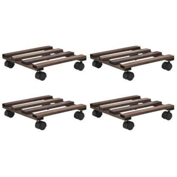 Plant Rollers 4 Pcs Cedar Wood 25x25 Cm