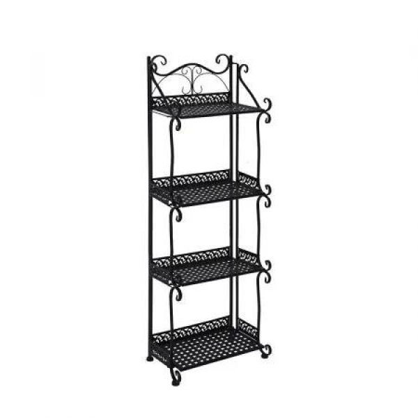 Plant Stand 4 Tiers Outdoor Indoor Black