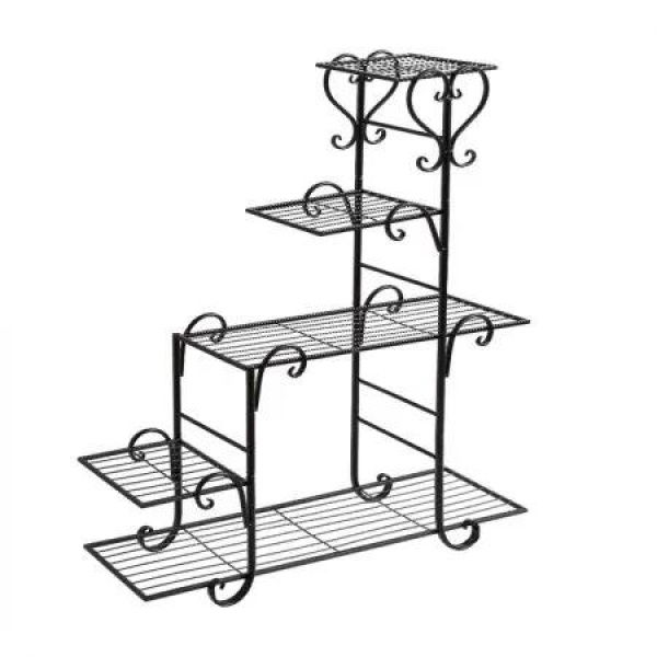 Plant Stand Outdoor Indoor Metal Black