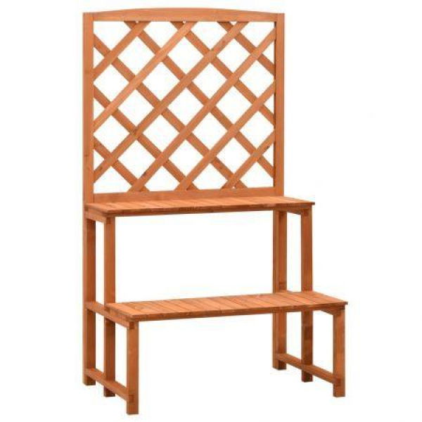 Plant Stand With Trellis Orange 70x42x120 Cm Solid Firwood