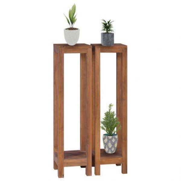 Plant Stands 2 pcs 25x25x100 cm Solid Teak Wood