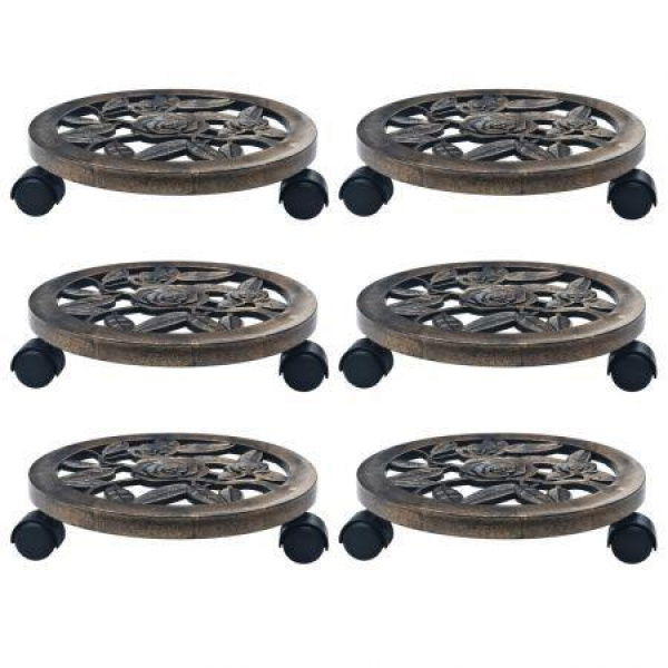 Plant Trolleys 6 Pcs Bronze 30 Cm Plastic