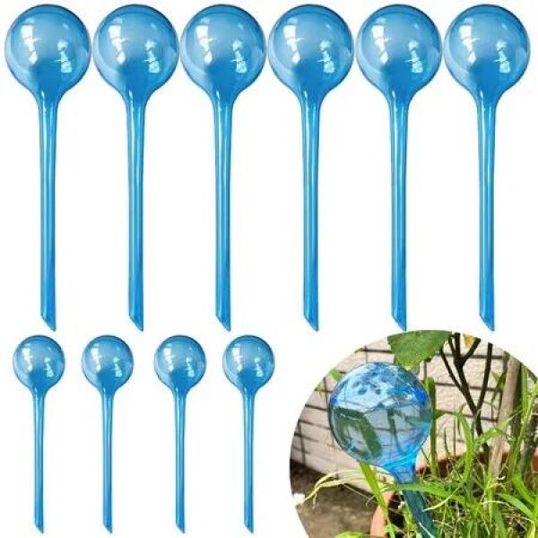 Plant Watering Globes,10pcs Plastic Plant Automatic Water Bulbs Flower Self Feeder Balls Irrigation Device Auto Waterer Planter Insert Stakes