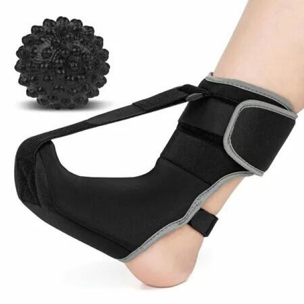 Plantar Fasciitis Night Splint Sock with Massage Ball for Plantar Fasciitis Relief, Soft & Comfortable Foot Brace for Achilles Tendonitis Heal Spur Foot