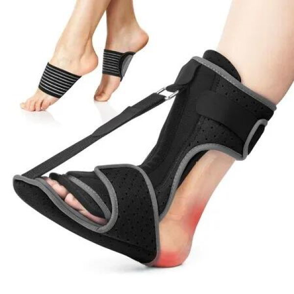 Plantar Fasciitis Night Splint,Adjustable Plantar Fasciitis Brace with Arch Support,Dorsal Night Splint for Women Men,Dual Effective Plantar Fasciitis Relief Achilles Tendonitis Foot Drop Heel Black