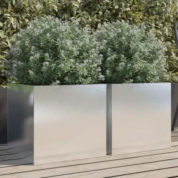 Planters 2 pcs Silver 42x40x39 cm Stainless Steel