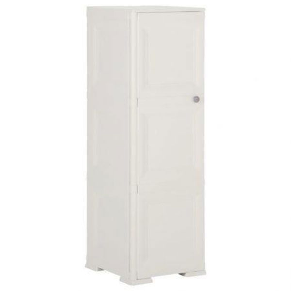 Plastic Cabinet 40x43x125 Cm Wood Design Angora White