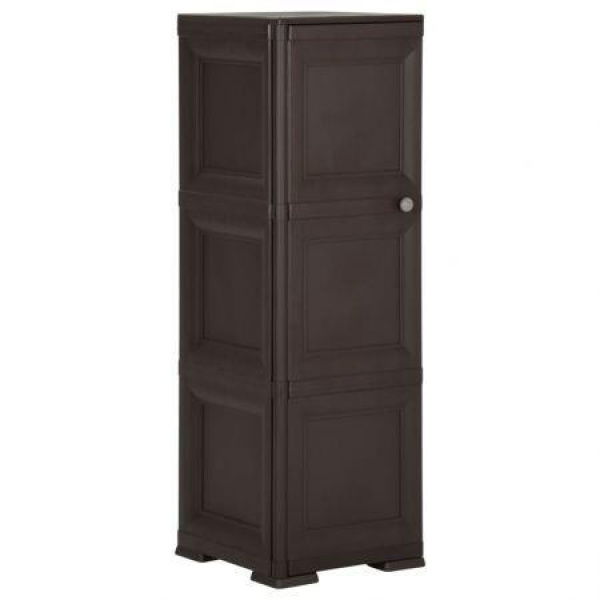 Plastic Cabinet 40x43x125 Cm Wood Design Brown