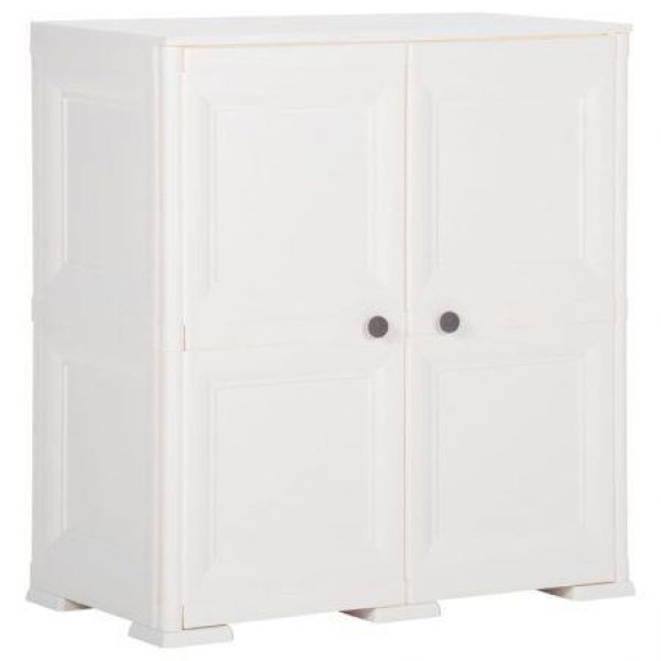 Plastic Cabinet 79x43x85.5 Cm Wood Design Angora White.