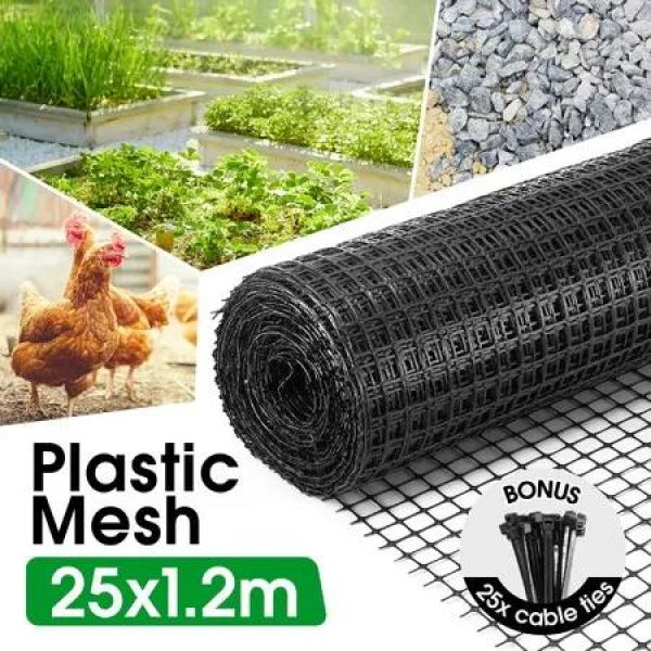 Plastic Mesh Barrier Net 1.2mx25m Long Garden Animal Wire Fence Enclosure Construction Tree Temporary Fencing Protection