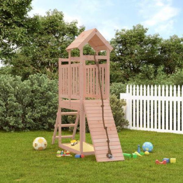 Playhouse with Climbing Wall Solid Wood Douglas