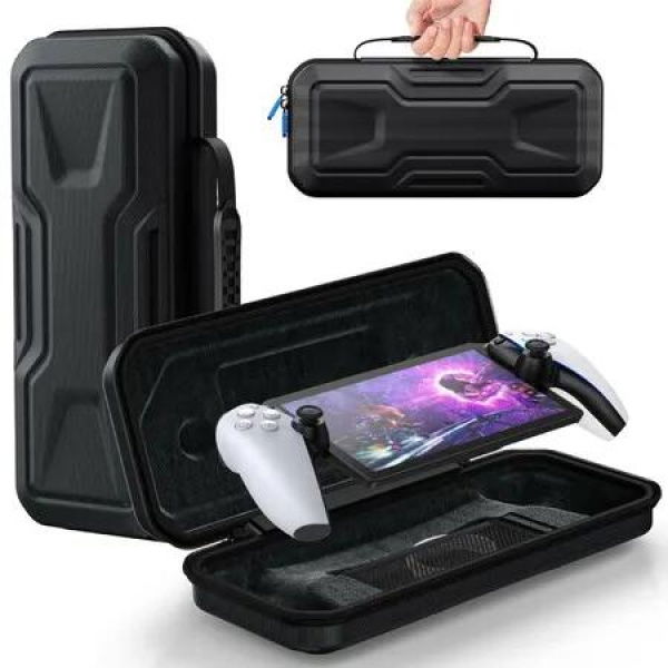 PlayStation Portal Durable Hard Shell Carrying Case Travel Handbag for Safe and Convenient Travel and Storage (Black)