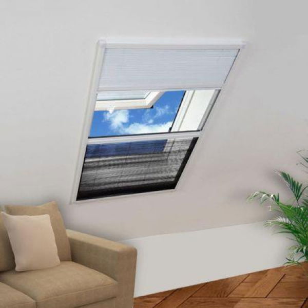 Plisse Insect Screen For Windows Aluminium 80x100 Cm With Shade