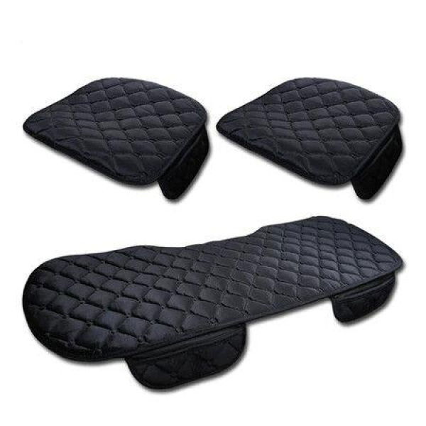 Plush Car Seat Cover Anti-Slip Soft Seat Cushion Auto Chair Protector Pad Universal For Sedan SUV Pickup Truck (Black)