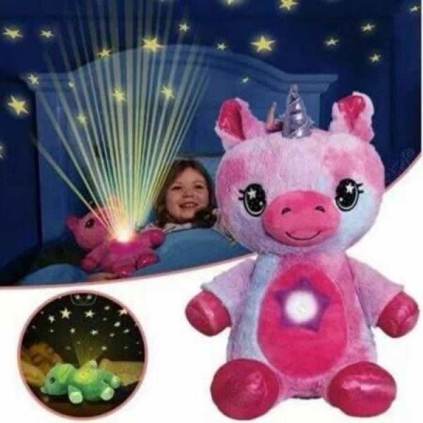 Plush Toy With Light Projector In Belly Comforting Toys Plush Toys Night Light Cuddly Puppy Christmas Gifts For Kids Children Pink