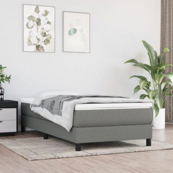 Pocket Spring Bed Mattress Dark Grey 107x203x20 Cm Super Single Fabric