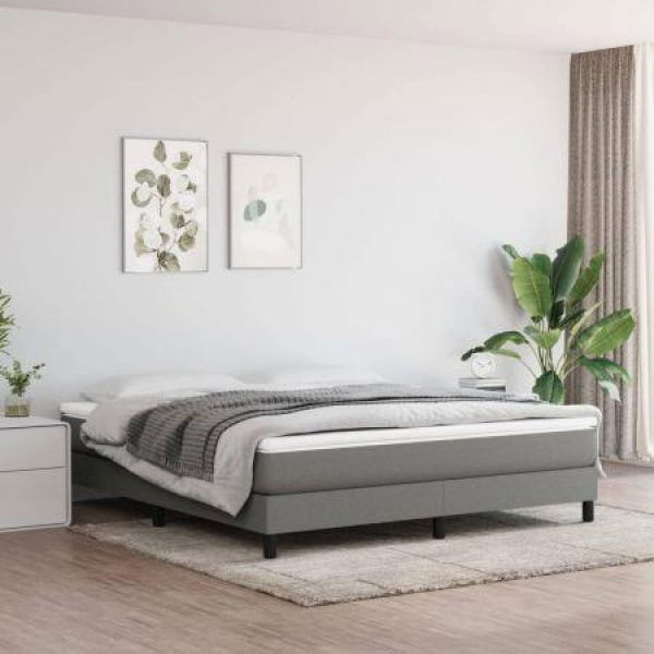 Pocket Spring Bed Mattress Dark Grey 152x203x20 Cm Queen Fabric