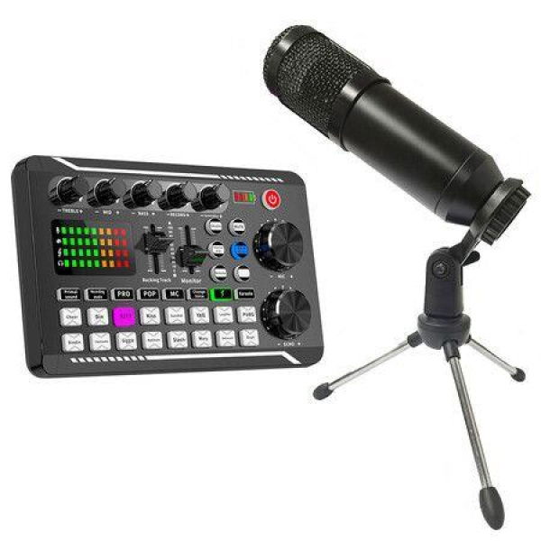 Podcast Microphone Bundle Sound Card 16 Sound Effects Audio Recording Sound Mixer Audio Mixing Console Amplifier For Phone PC