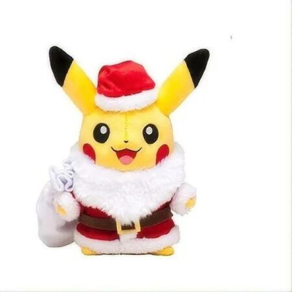 Pokemon 25cm Christmas Pikachu Plush with Santa Hat Accessory Quality Soft Stuffed Animal Toy