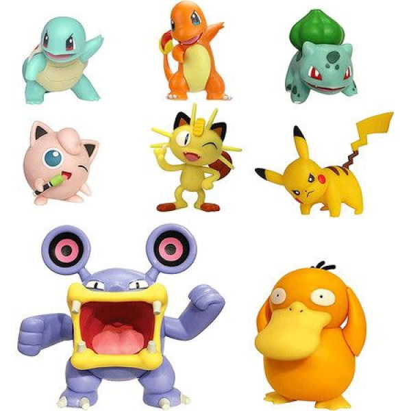 Pokemon 8-Pack Battle Figures - Comes With Pikachu BulbasaurSquirrelCharmander Meowth Jigglypuff Noise And Psyduck