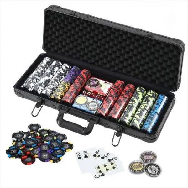 Poker Chip Set 500PC 14g Chips Casino Gambling Party Game Dice Cards