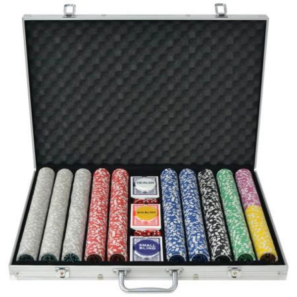 Poker Set With 1000 Laser Chips Aluminium