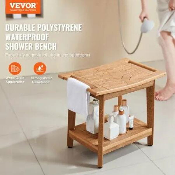 Poly Lumber Shower Bench 530x 355x 470 mm Shower Stool Chair for Bathroom