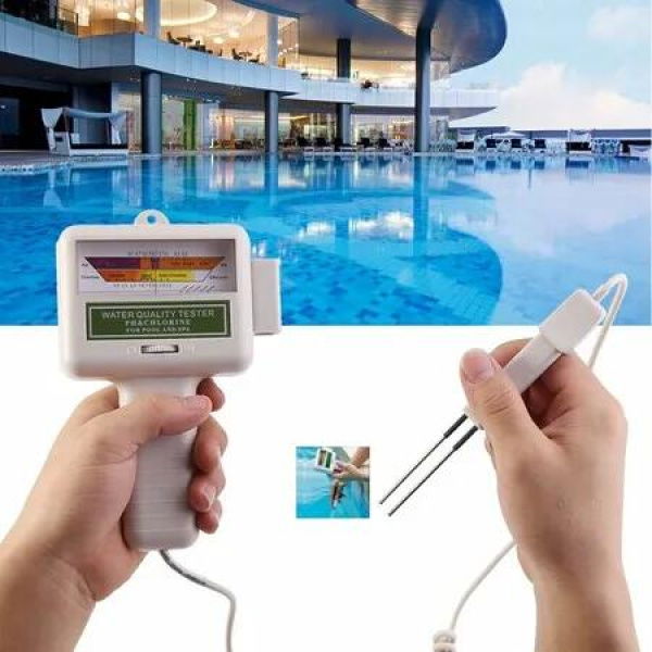 Pool Chlorine Water Tester 2 in 1 Handheld CL2 Level Meter Portable Water Quality Analyzer Probe Swiming Pooll Spa Christmas Gift