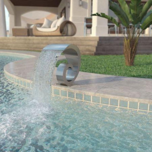 Pool Fountain Stainless Steel 50x30x53 Cm Silver