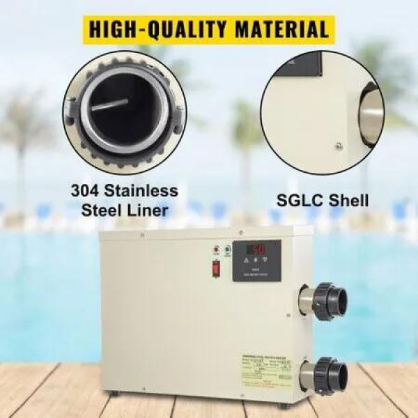 Pool Heater Electric 11KW 220V Spa Heater Electric Heating and Thermostat Pool Heat Pump