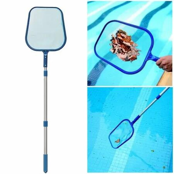 Crystal Pool Rake Pool Skimmer Net Telescopic Pole Leaf Rake Mesh 3 Sections Spa Pond ...