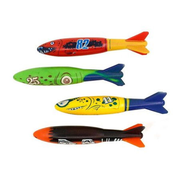 Pool Toy Shark Torpedo Sharks Underwater Swimming Toy Pack Of 4