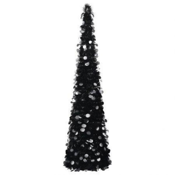 Pop-up Artificial Christmas Tree Black 180 Cm PET