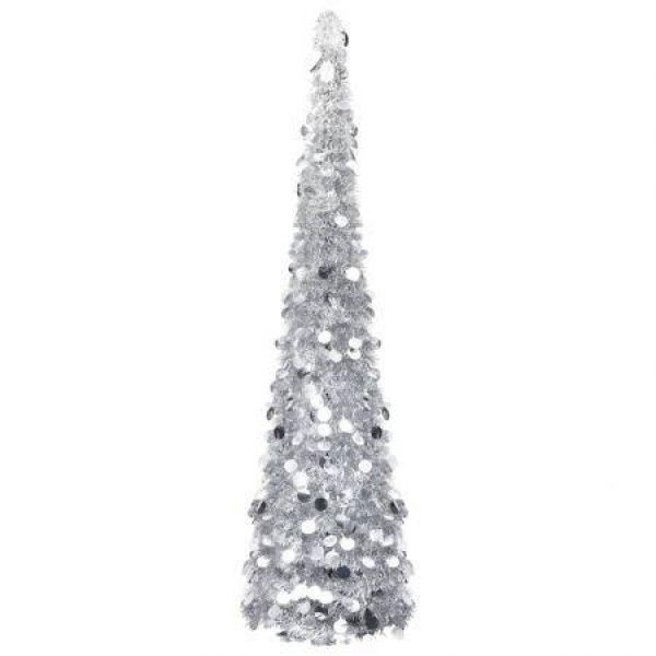 Pop-up Artificial Christmas Tree Silver 150 Cm PET