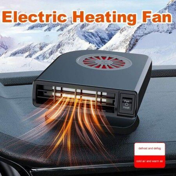 Portable 12V Electric Car Defroster Heating Fan Windshield Dryer Defogging Demister with Air Purification Black