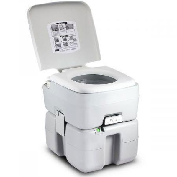 portable 20L camp toilet leak prevent porta potty up to 50 flushes powerful