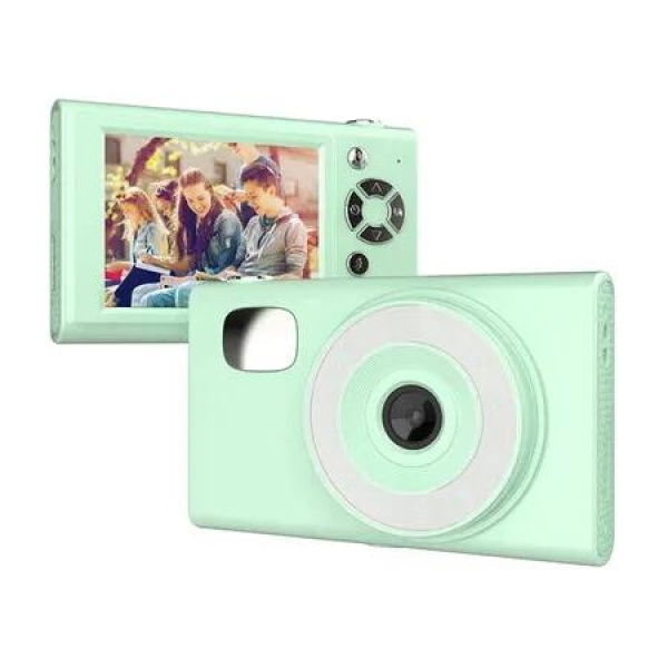 Portable 2.8 inch IPS Screen Digital Camera Student HD CCD Camera with 64G TF Card and Card Reader, Green