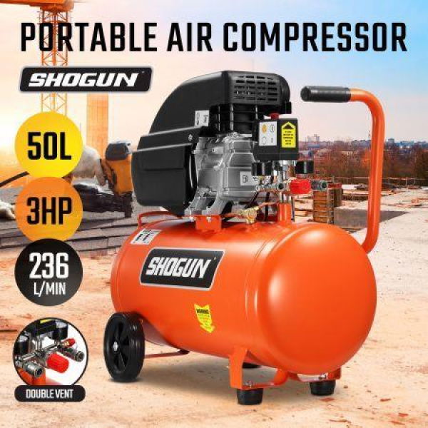 Portable 50L 3HP Electric Air Compressor Tank Direct Drive Pump Inflator