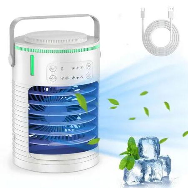 Portable Air Conditioners Fan with 3 Speeds 7 Colors,Small Mini Ac Unit for Bedroom Air Cooleror Office Outdoor Camping