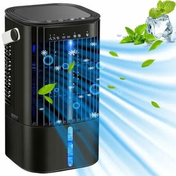 Portable Air Conditioners,Portable AC Small Personal Air Cooler Fan,Quiet Mini Mobile Cooling Fan with Handle,2/4H Timer 3 Speeds,Desk Air Conditioner