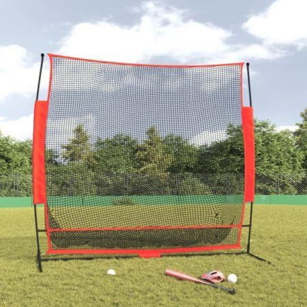 Portable Baseball Net Black And Red 215x107x216 Cm Polyester