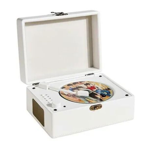 Portable Bluetooth 5.0 CD Player with Speaker,vintage Nostalgic suitcase-style design